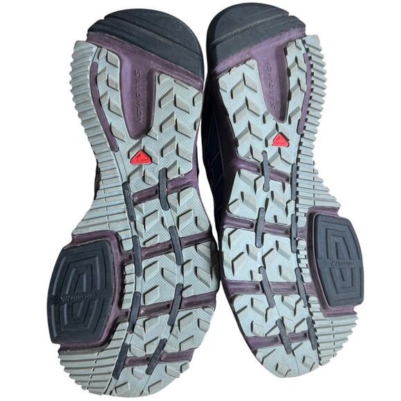 Salomon womens Outdoor Active running/hiking shoes In Gray And Purple Size 9 - Picture 4 of 8